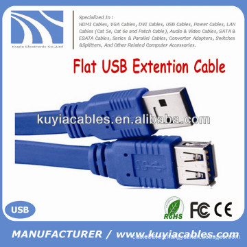 Super Speed ​​Flat USB3.0 Cable de extensión AM / AF Azul 0.35M 0.5M 1M 1.5M 2M